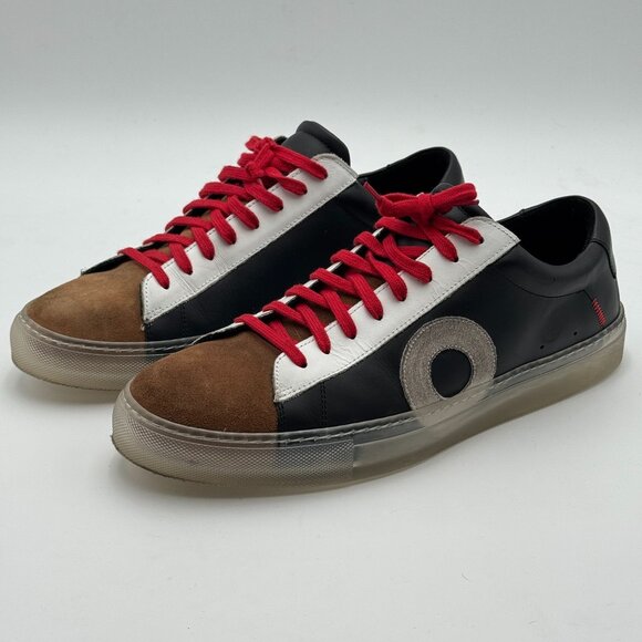Oliver Cabell Low 1 Metropolis Sneakers Distressed Leather Suede Toe Cap Retro - Picture 1 of 11
